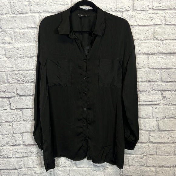 ABBEYLEE black blouse | size large - Picture 9 of 9